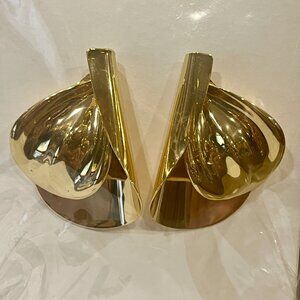 Zara Gold Tone Sculptural Folded Statement Earrings